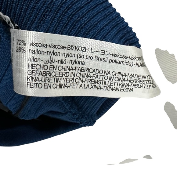 Zara Womens Ribbed Knit Mock Neck Sweater Dress Sz M/L Blue Sleeveless Bodycon - Picture 7 of 10